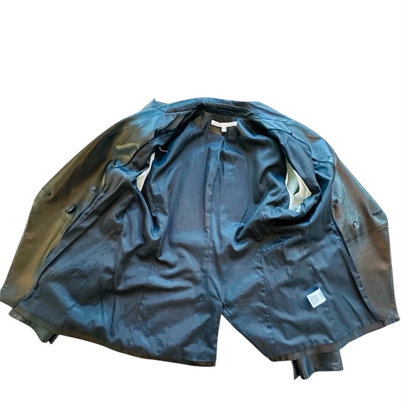 Veronica Beard 100% Lamb Leather Black Dickey Blazer with Silver Hardware 12 - Picture 3 of 9
